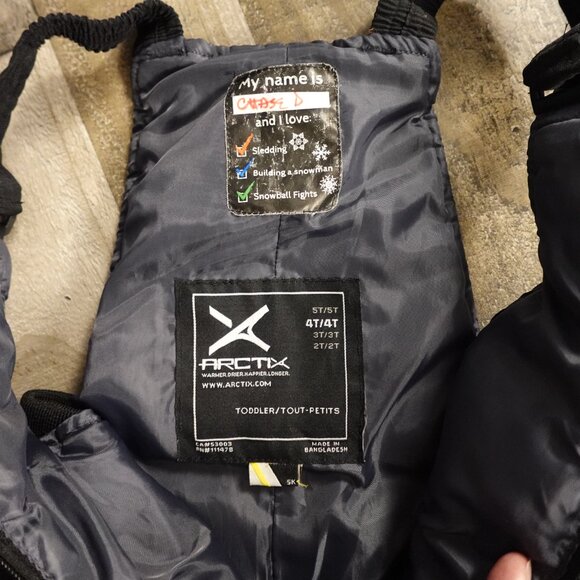 Arctix Toddler Snow Bib Overalls Size 4T Black - Picture 3 of 6